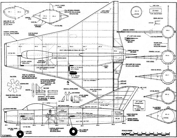 Ducted Fan Saab Draken 210 Free Flight Scale Plane Plans (cleaned-up) - Airplanes and Rockets