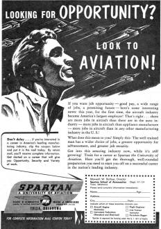 Spartan School of Aeronautics Advertisement, December 1954 Air Trails - Airplanes and Rockets
