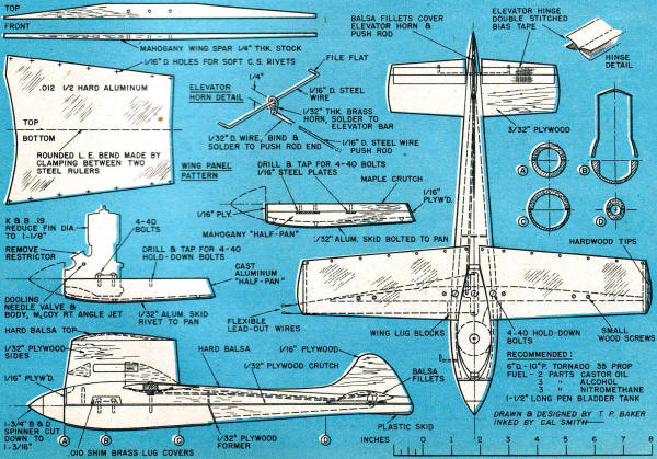 Squeaker Control Line Class A Speed Plans - Airplanes and Rockets
