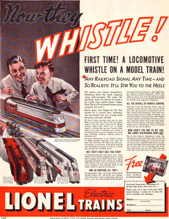 Lionel Trains Advertisement (December 1935 Boys' Life) - Airplanes and Rockets