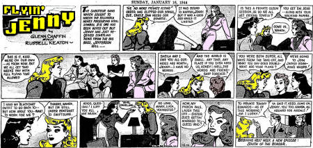 Flyin' Jenny Comic Strips: January 16, 1944 Baltimore Morning Sun - Airplanes and Rockets
