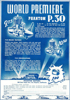 Phantom P-30 Motor, October 1941 Flying Aces - Airplanes and Rockets