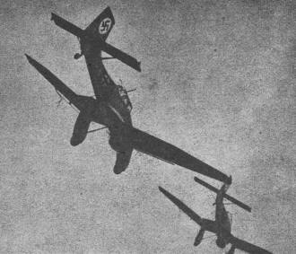 German Junkers Ju. 87 "plummet planes" start their screaming dive - Airplanes and Rockets