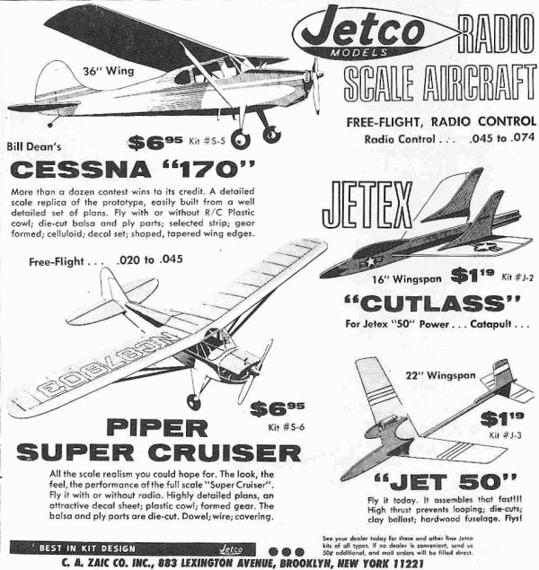 Airplanes and Rockets -Jecto advertisement in November 1970 American Aircraft Modeler magazine - Airplanes and Rockets