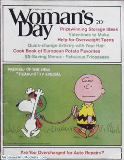 Preview of the New Peanuts Special, February 1968 Woman's Day Magazine - Airplanes and Rockets
