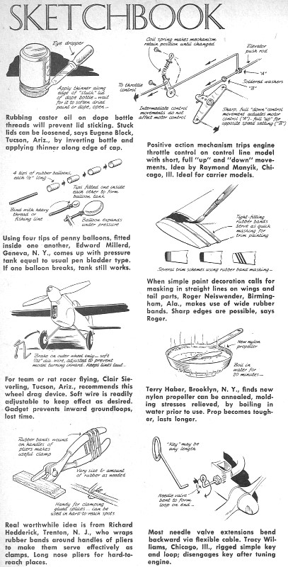 "Sketchbook" - June 1957 American Modeler - Airplanes and Rockets
