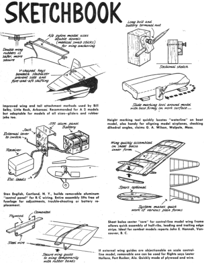 "Sketchbook" - August 1961 American Modeler - Airplanes and Rockets