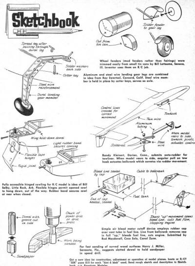 "Sketchbook" - December 1961 American Modeler - Airplanes and Rockets