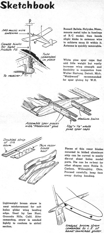 "Sketchbook" - February 1957 American Modeler - Airplanes and Rockets