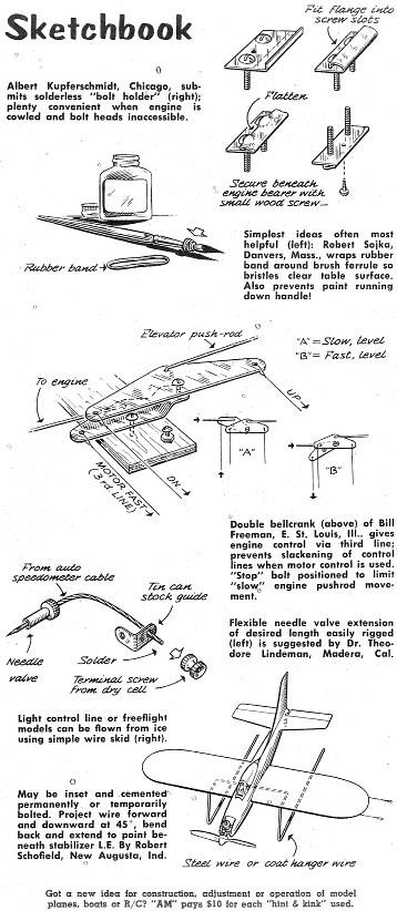 "Sketchbook" - May 1957 American Modeler - Airplanes and Rockets
