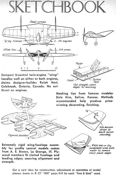 "Sketchbook" - October 1958 American Modeler - Airplanes and Rockets