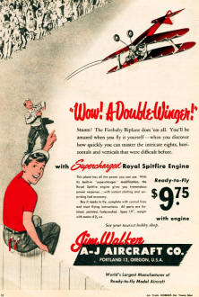 A.J. Aircraft Company Ad (Jim Walker), from August 1954 Air Trails - Airplanes and Rockets