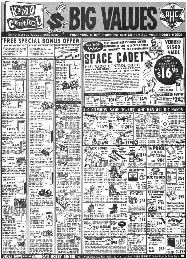 America's Hobby Center Advertisement (page 8), January 1962 American Modeler
