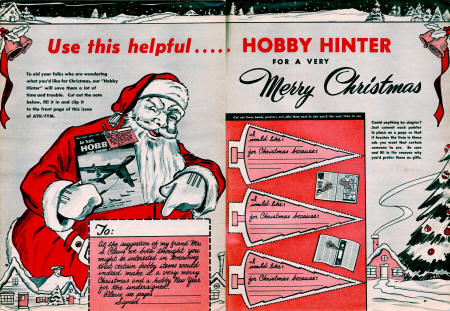 Hobby Hinter for a Very Merry Christmas from December 1954 Air Trails - Airplanes and Rockets