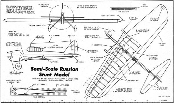 Semi-Scale Russian Stunt Model Plans - Airplanes and Rockets