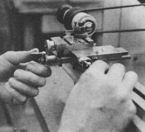 Jeweler's lathe is employed to make miniature turnings - Airplanes and Rockets