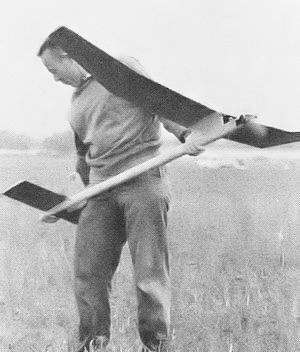 "I don't work for a living - they pay me for my hobby," says Southern California aerodynamicist and model flyer Hartill - Airplanes and Rockets