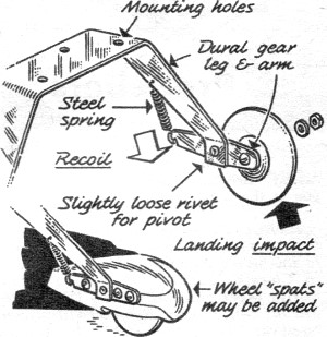 Shock-absorbing feature added to dural landing gear - Airplanes and Rockets