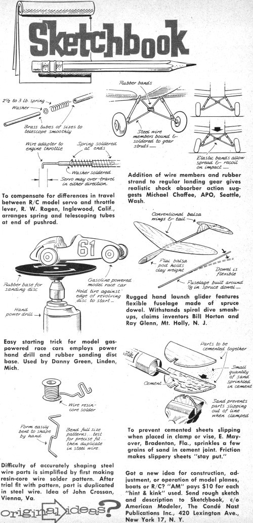 "Sketchbook" - January/February 1963 American Modeler - Airplanes and Rockets