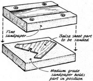 Uniformly sand thin sheet balsa parts - Airplanes and Rockets