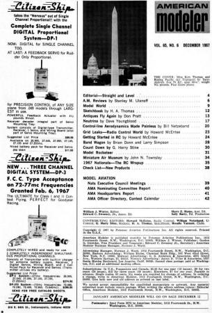 Table of Contents for December 1967 American Modeler - Airplanes and Rockets