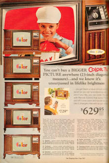 Large Screen Color Televisions from the 1969 Sears Christmas Wish Book - Airplanes and Rockets