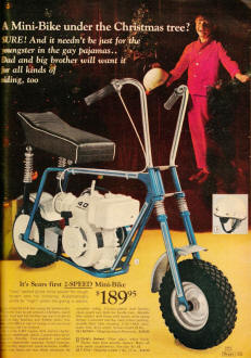 Minibikes from the 1969 Sears Christmas Wish Book  - Airplanes and Rockets