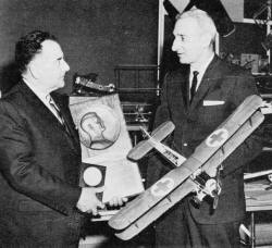 Paul Garber, shown at left, Curator of the Smithsonian Institution's air museum - Airplanes and Rockets