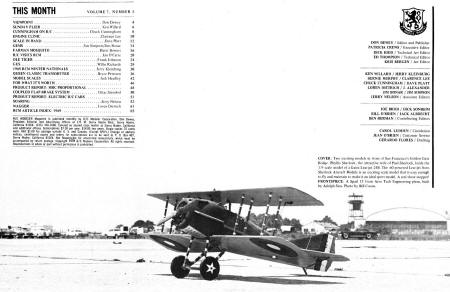 March 1970 R/C Modeler Table of Contents - Airplanes and Rockets