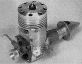 Rear-exhaust 2.5 cc engine built by the author using MOKI crank­shaft, Inside the 2-Cycle Engine, February 1968 AAM - Airplanes and Rockets