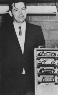 Rolf Rosengren with his original carrying case and 1/24th scale cars - Airplanes and Rockets