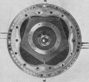 Later Thomas design was this five-lober which gave two firing impulses per shaft rotation - Airplanes and Rockets