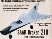 Ducted Fan Saab Draken 210 Free Flight Scale Plane, Model Annual 1956 Air Trails - Airplanes and Rockets