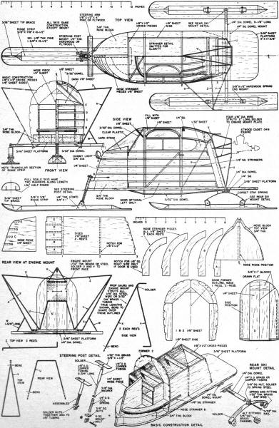 Call-Air Snowcar Plans, January 1957 American Modeler - Airplanes and Rockets