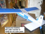 Little Traveler taped and ready for red paint - Airplanes and Rockets