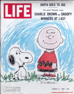 Charlie Brown and Snoopy, Winners at Last, March 17, 1967 Life Magazine - Airplanes and Rockets