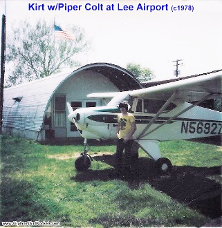 Kirt Blattenberger standing next to the Piper Colt at Lee Airport in Edgewater, Maryland - Airplanes and Rockets