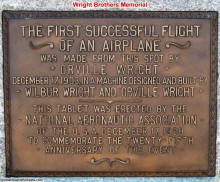 Wright Brothers National Memorial: Launching point plaque - Airplanes and Rockets