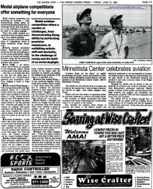 June 12, 1992 (page 29), history of AMA's relocation to Muncie - Airplanes and Rockets