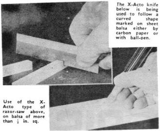 Use of the X-Acto type of razor-saw - Airplanes and Rockets