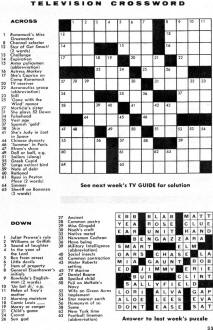 Crossword Puzzle from December 4, 1965 TV Guide - Airplanes and Rockets