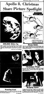 Apollo 8's insertion into lunar orbit (inside page of Evening Capital) - Airplanes and Rockets