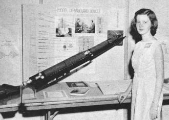 scale model of the Vanguard is Carolyn Shafer, 16, of Knoxville, Tennessee - Airplanes and Rockets