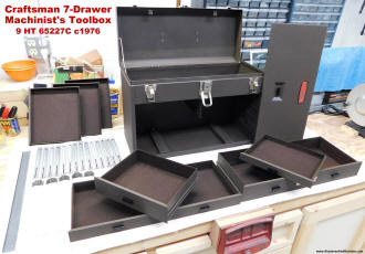Restored components of the c1976 Craftsman 7-Drawer Machinist's Tool Chest - Airplanes and Rockets
