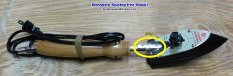 Repaired Monokote sealing iron handle w/splint installed - Airplanes and Rockets