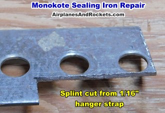 Handle splint cut from 1/16 inch metal - Airplanes and Rockets