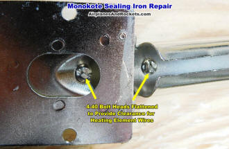 Monokote sealing iron handle with metal splint installed - Airplanes and Rockets
