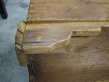 Antique clothes chest restoration (left rear foot) - Airplanes and Rockets