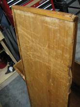 Antique clothes chest restoration (top before stripping) - Airplanes and Rockets