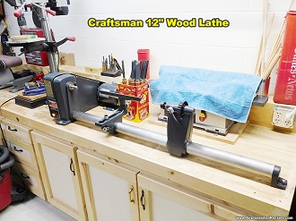 Craftsman 12" Wood Lathe with Accessories - Airplanes and Rockets